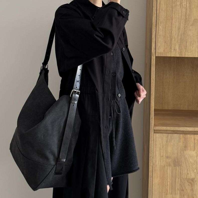 Original Tree Bark Leather New Model Jennie S Same Style Belted Canvas Single Shoulder Crossbody Tote Bag SENYY