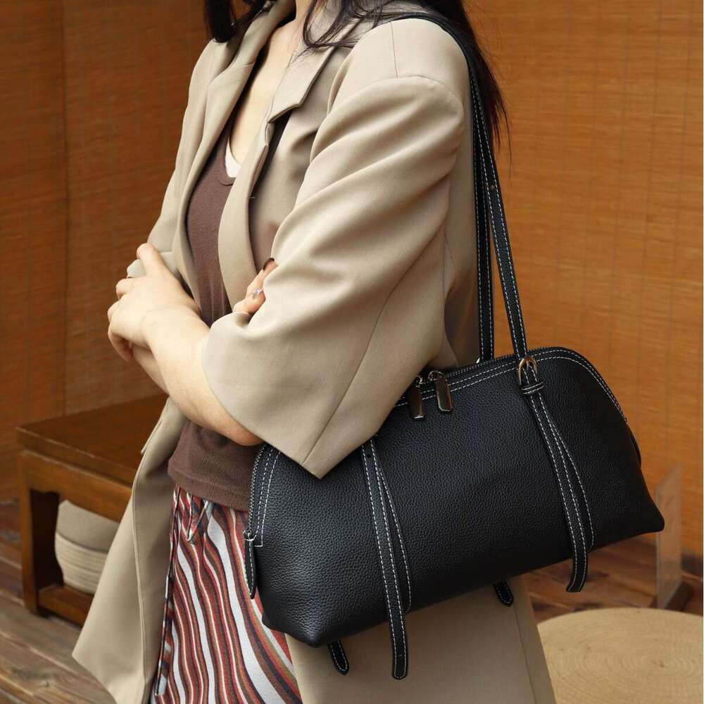 Genuine leather women handbag simple versatile style new fashion commuter tote crossbody underarm shoulder bag SENYY
