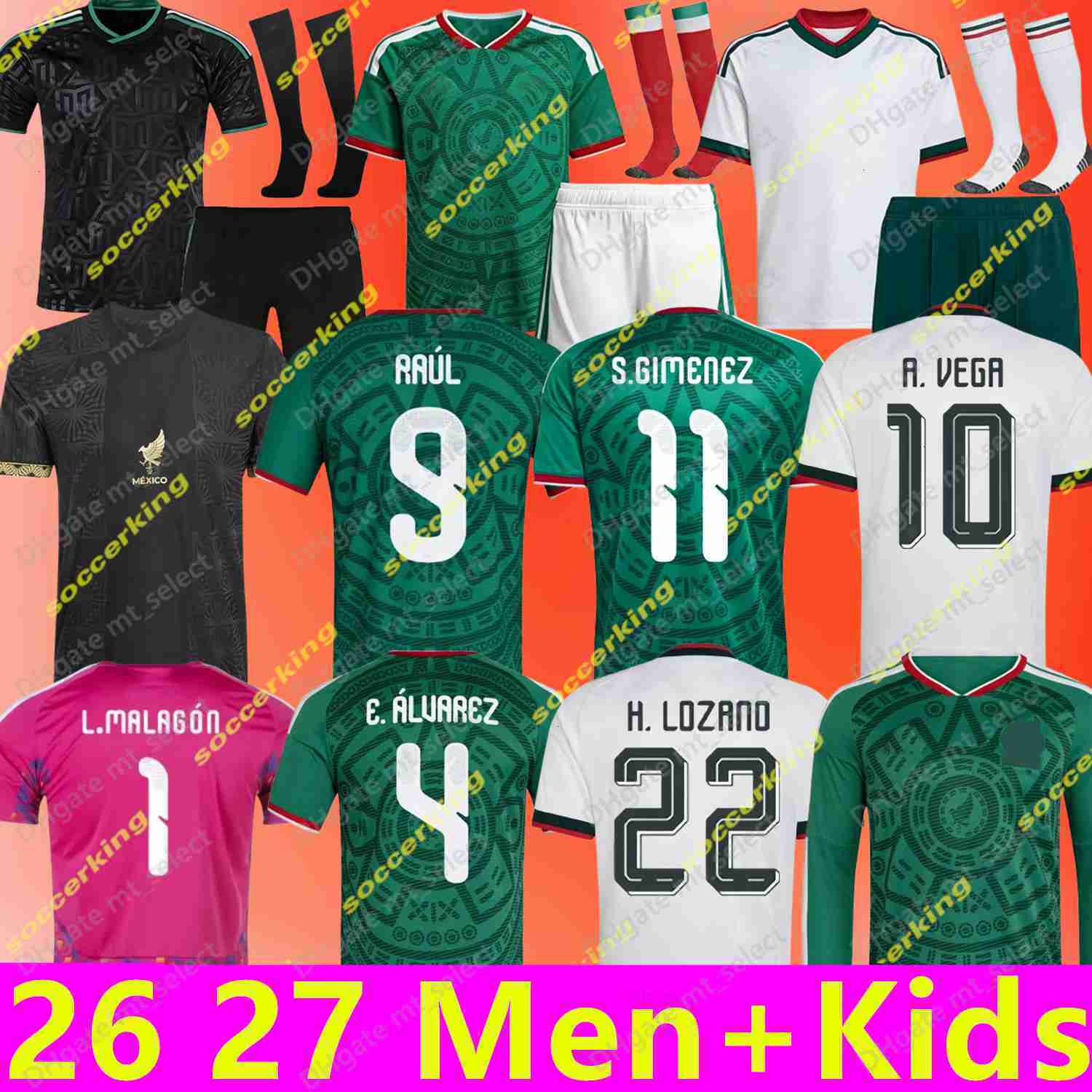 26 27 Mexico Gold Cup Soccer Jerseys CHICHARITO 2026 2027 National Team Football Shirts Men Kids Kit Home Away Camisetas Copa America Maillot Mexique 