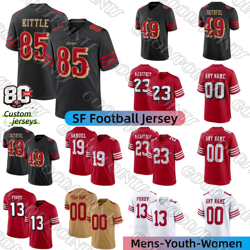 SF San Franciscocity 49erss jersey 49ersjersey Christian McCaffrey Kittle Nick Bosa Trent Williams Jerry Rice Brock Purdy Pearsall Mike Evans ers Foot