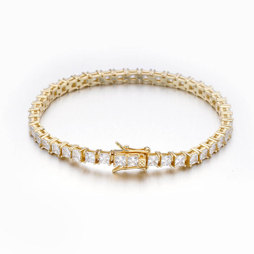 Personalized Fine Jewelry pass diamond tester 925 Sterling Silver 5A Moissanite Diamond Moissanite Gold Wholesale 3mm 5mm Tennis Bracelet Men - view 8