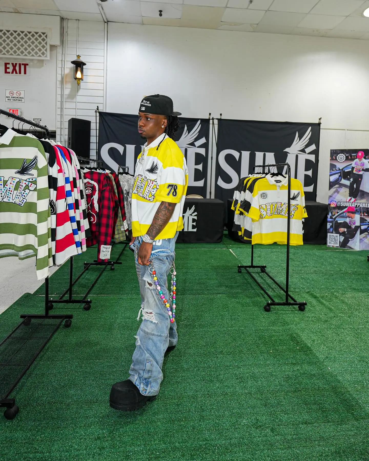 Summer Gothic Men Hip Hop Klein Stone Embroidery T Shirts Stripe Polo Shirt Y2k Retro Fashion Sume Letter Splicing Short Sleeve 260529