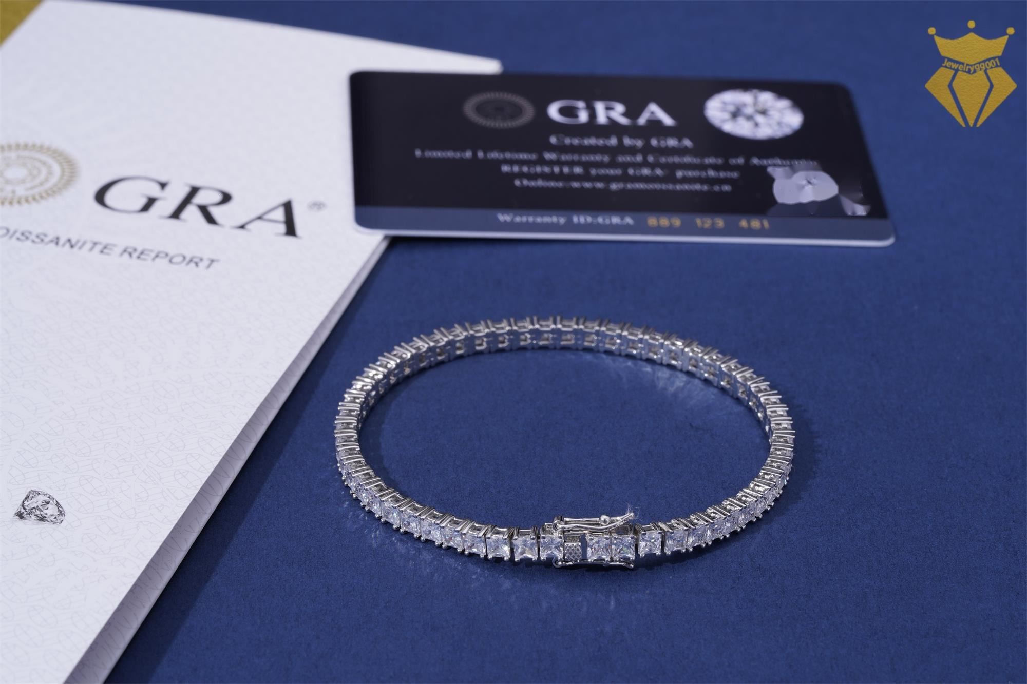 Personalized Fine Jewelry pass diamond tester 925 Sterling Silver 5A Moissanite Diamond Moissanite Gold Wholesale 3mm 5mm Tennis Bracelet Men - view 3