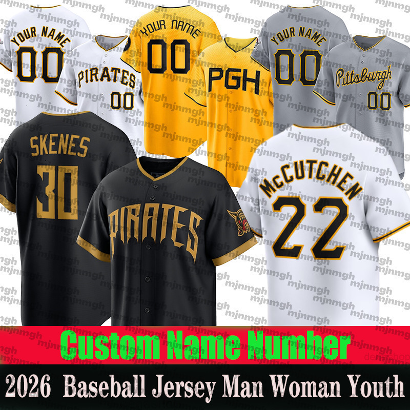 Pittsburghcity Baseball Jerseys Pirates jersey Bryan Reynolds 15 Cruz Hayes Paul Skenes 22 McCutchen Jersey