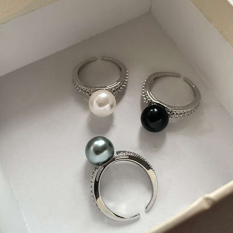 Designer Jewelry Luxury Jewelry S-Brand Tahitian Black Pearl Women, Unique Niche, Adjustable Open Ring For The Index Finger, Light Luxury And Elegant  - view 3