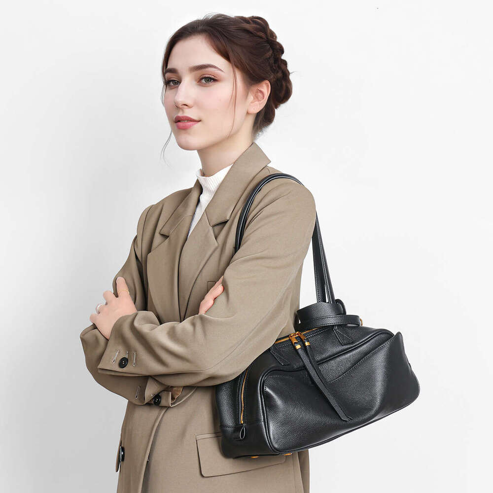 New genuine leather women tote bag summer style cowhide handbag large capacity commuting shoulder bag SENYY