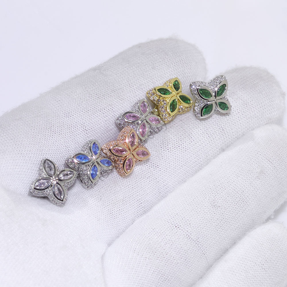 clover flower earring diamond earrings for women boucle doreille luxe ohrringe gold luxury jewelry boucle d oreille luxe moissanite pendant diamond chain gold