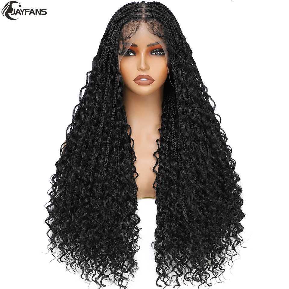 Wigs 24 Inch Long Bohemian Braided Glueless Boho Box Braid Wigs for Black Women Preplucked Part Lace Braided Wigs with Baby Hair X260701 - view 3