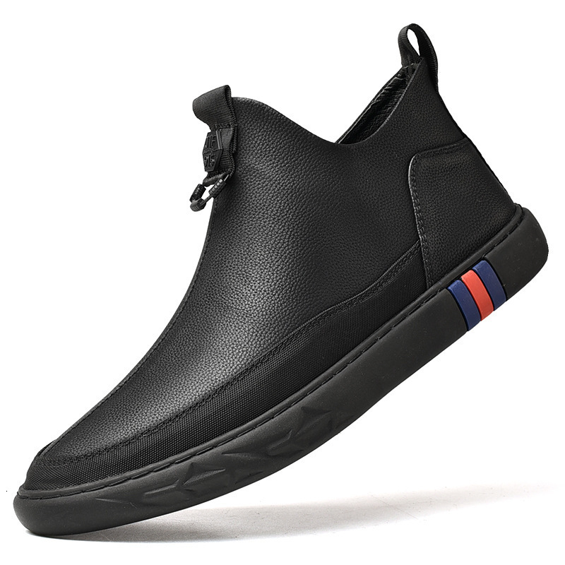 Mens Spring/Summer Casual Shoes Fashionable British Sport Red Anti Slip Versatile Leather Board Shoes 240914