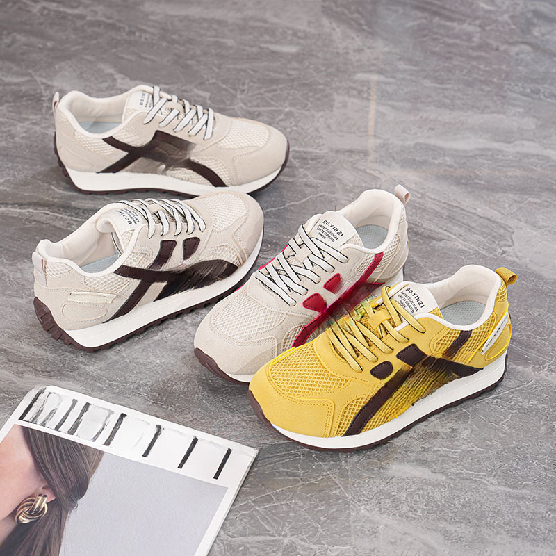 2026 new womens forrest gump shoes spring edition mesh breathable suitable for matching skirts soft sole comfortable sports shoes - view 5