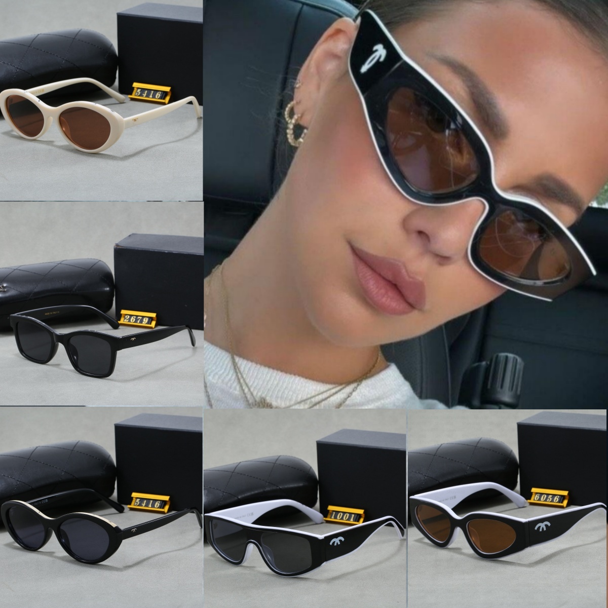 CC Sunglasses designer women sunglasses for men women classics color blocking luxury eyewear Cat Eye men glasses Beach shading UV protection polarized eyeglasses