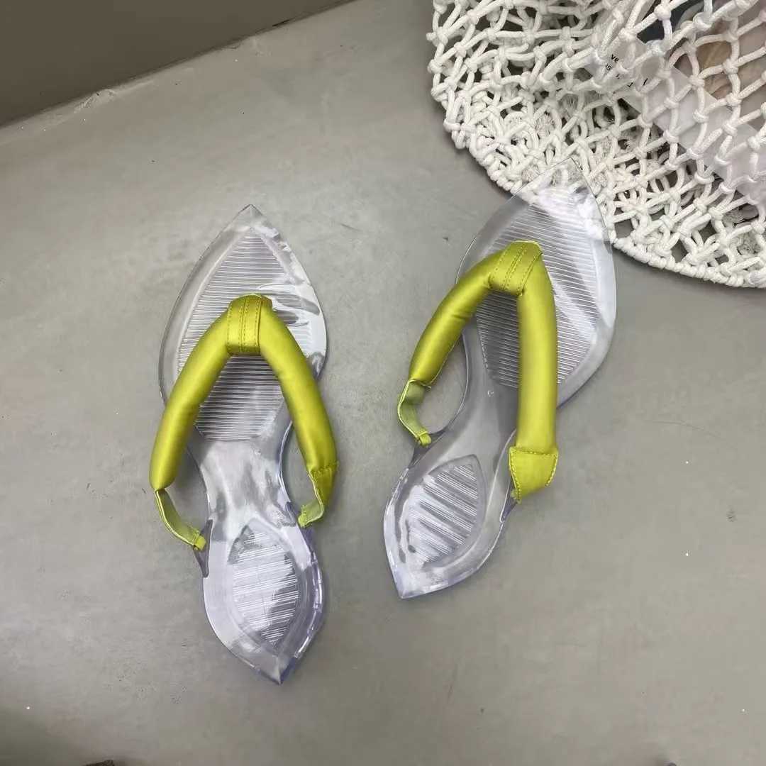 Summer Ladies 2 cm Heels Sandals Fashion Beach Shoes Trendy College Girls Jelly Shoes Transparent Pointed Flip Flops for Women X260701 - view 7