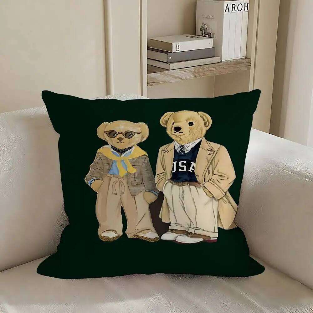 Pillow Case Fashion Bear Case Plush Fabric Soft Pillowcase Double Sided Print Cushion Cover Household Gifts J260701 - view 6