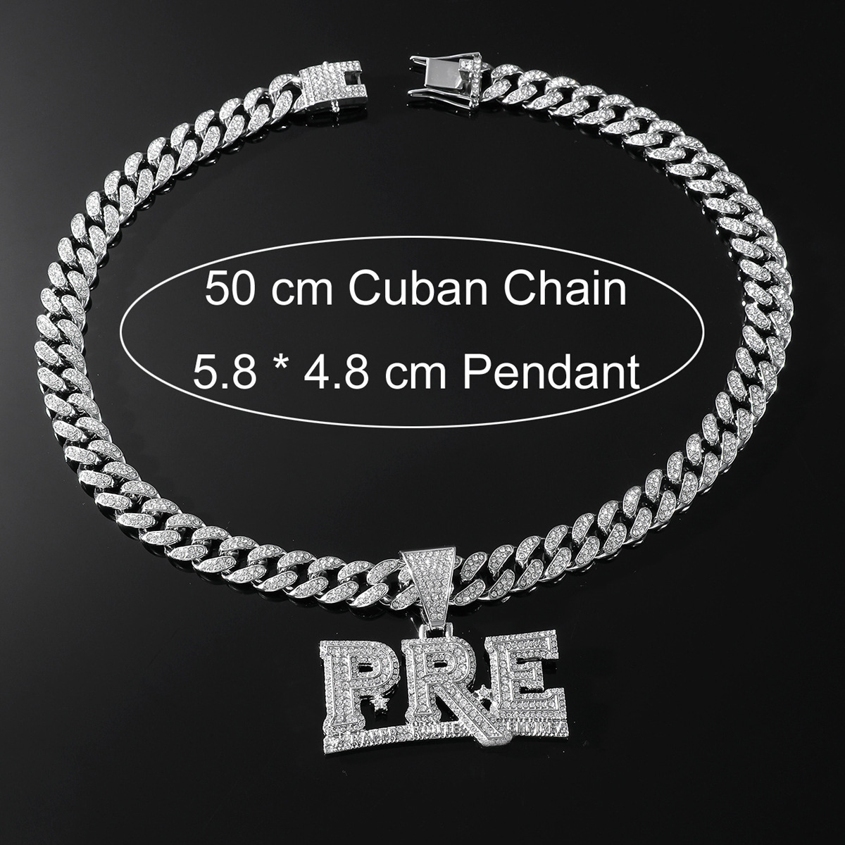 Women Men Hip Hop PRE Pendant Necklace Cuban Chain Hiphop Iced Out Bling Necklaces Fashion Jewelry Charm Gifts 251110