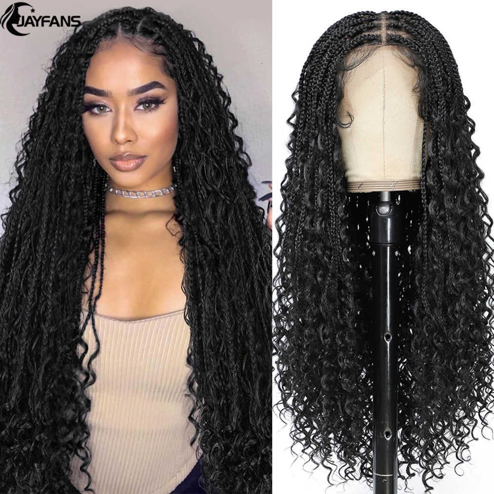 Wigs 24 Inch Long Bohemian Braided Glueless Boho Box Braid Wigs for Black Women Preplucked Part Lace Braided Wigs with Baby Hair X260701