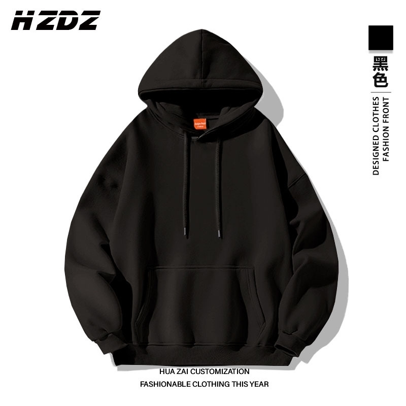Autumn and winter mens hooded sweatshirt mens solid color top hoodie street casual fashion long sleeve warm sportswear 260625 - view 4