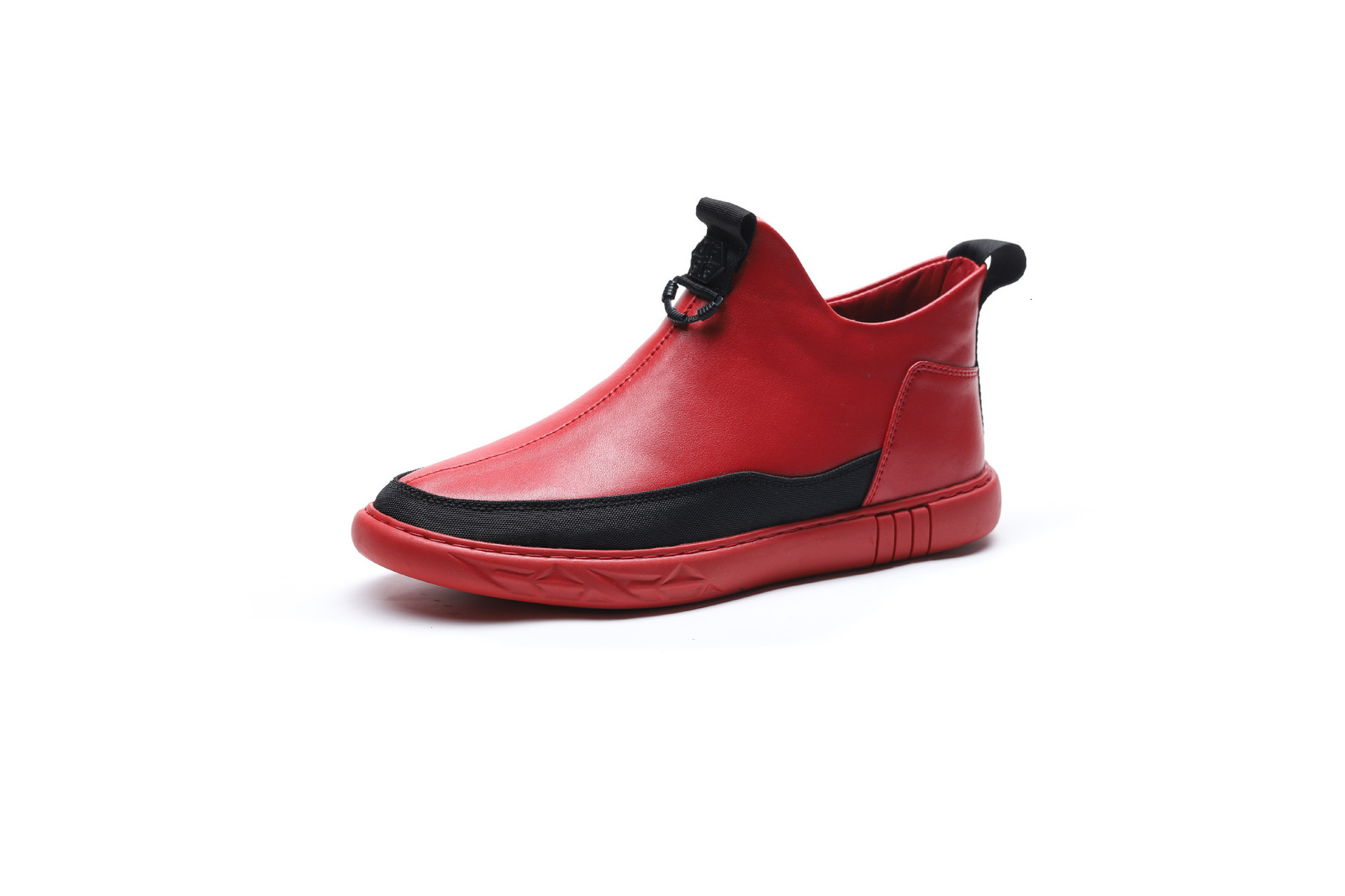 Mens Spring/Summer Casual Shoes Fashionable British Sport Red Anti Slip Versatile Leather Board Shoes 240914