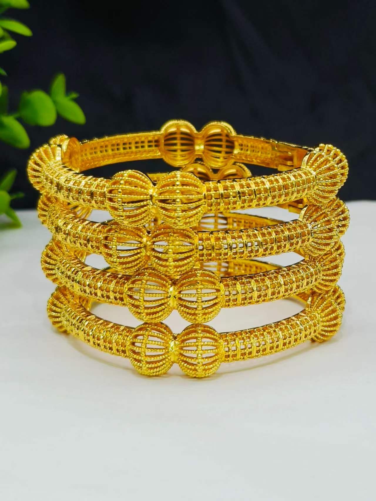 Dubai Gold Color Bangles For Women Indian Jewelry Bangle Wedding Egyptian African Jewellery Wholesale Designer Bracelets - view 6