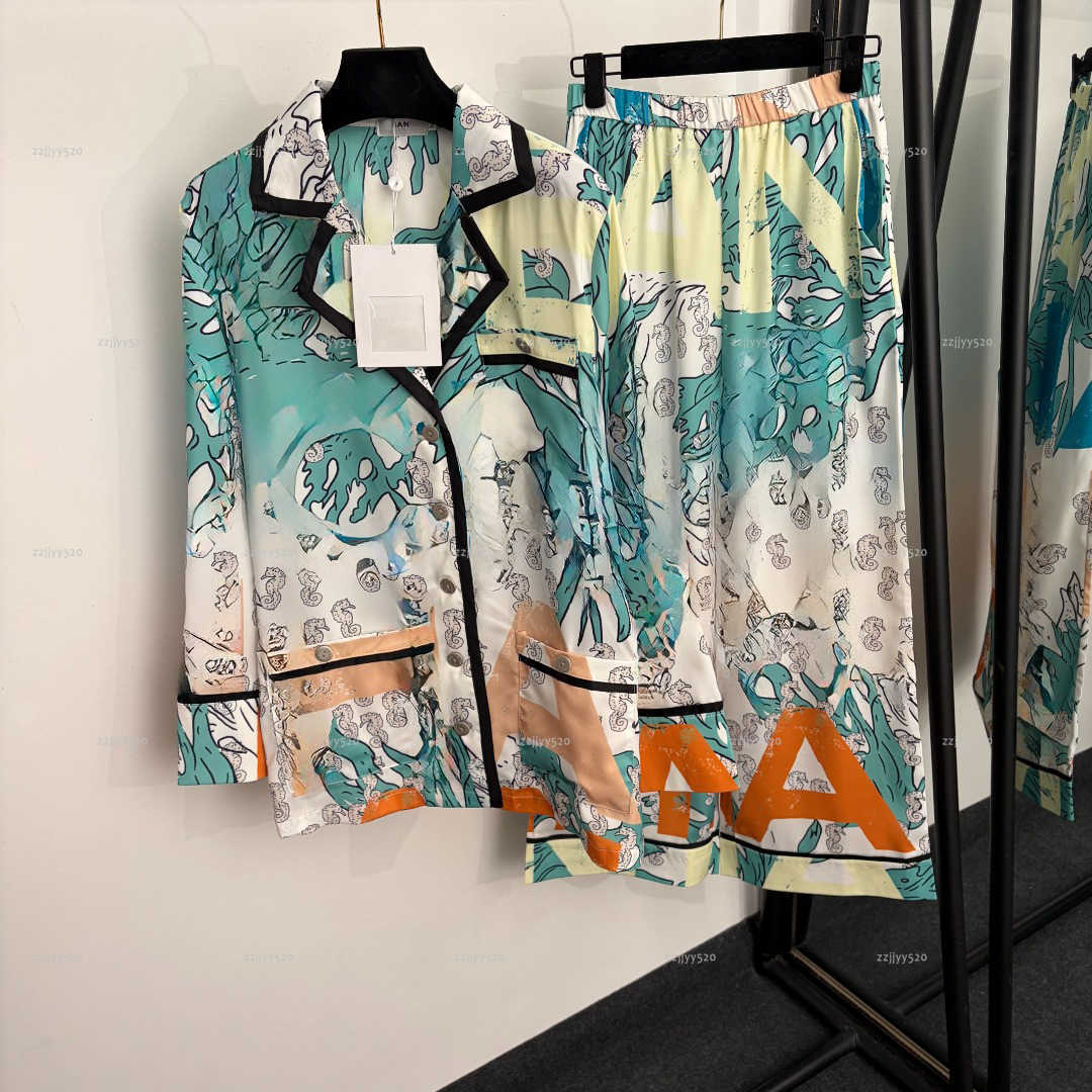Brand autumn women pantsuit lady trousers women designer clothes ladies' pant suits letter color blocked printed shirt pants two piece set A801X16N062