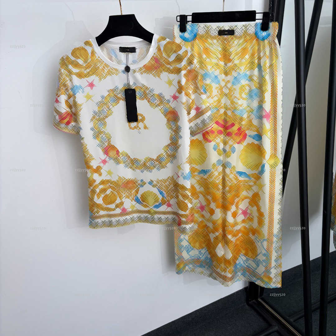Brand women pantsuit lady trousers women designer clothes ladies' pant suits printed short sleeved T-shirt long pants two-piece set A1315X16N059