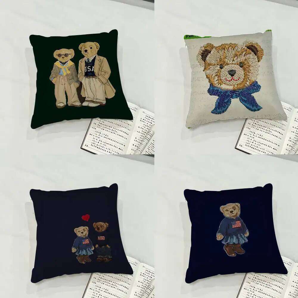 Pillow Case Fashion Bear Case Plush Fabric Soft Pillowcase Double Sided Print Cushion Cover Household Gifts J260701 - view 3