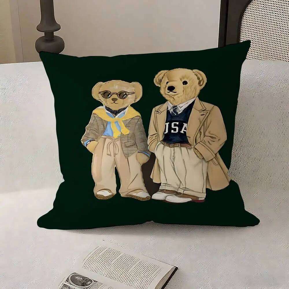 Pillow Case Fashion Bear Case Plush Fabric Soft Pillowcase Double Sided Print Cushion Cover Household Gifts J260701 - view 5