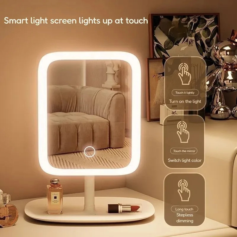 LED internet celebrity makeup mirror fill light mirror with light student dormitory desktop portable makeup mirror home makeup 260630