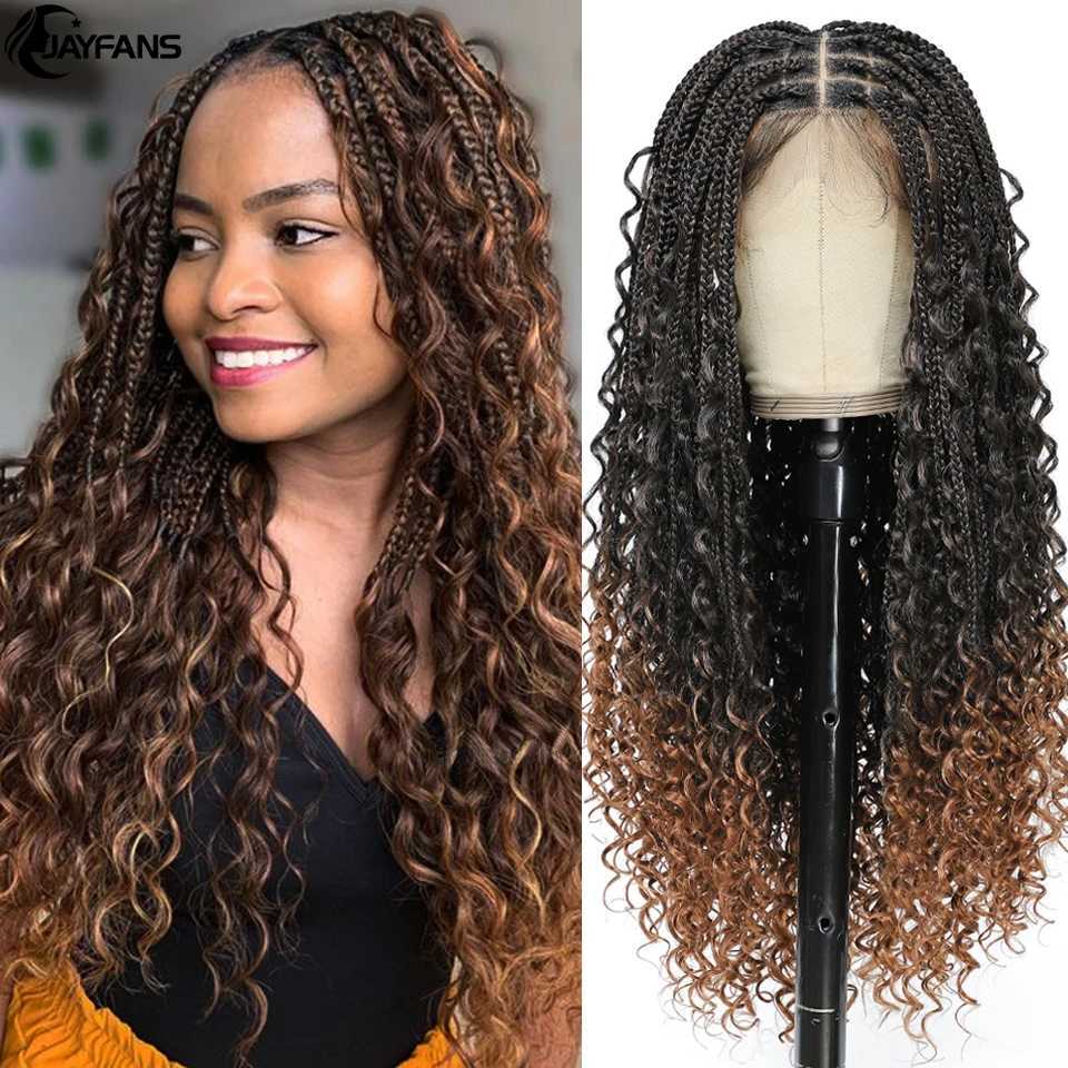 Wigs 24 Inch Long Bohemian Braided Glueless Boho Box Braid Wigs for Black Women Preplucked Part Lace Braided Wigs with Baby Hair X260701 - view 4