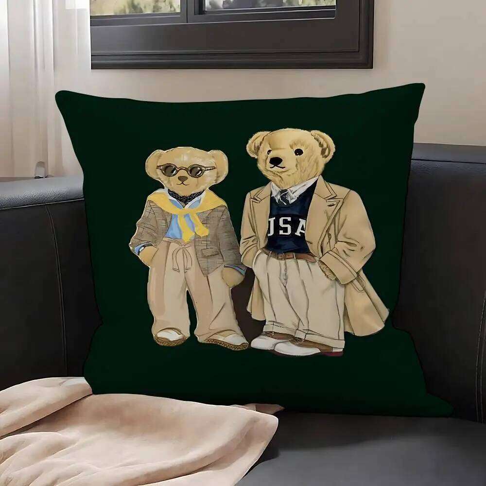 Pillow Case Fashion Bear Case Plush Fabric Soft Pillowcase Double Sided Print Cushion Cover Household Gifts J260701 - view 7