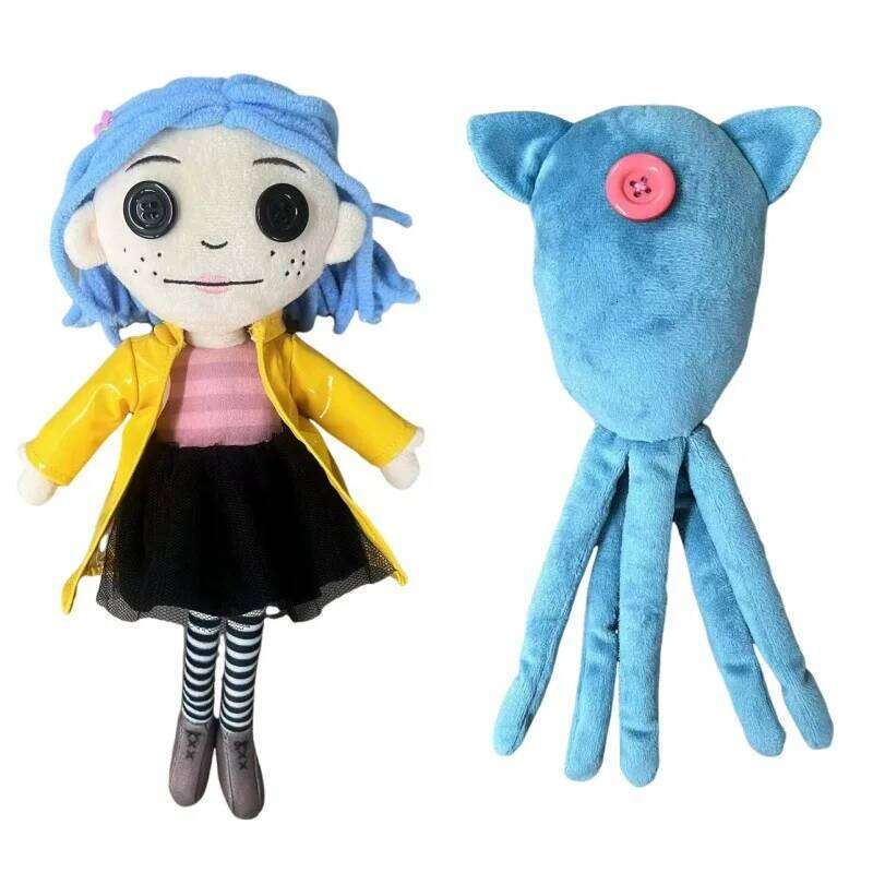 28cm Coraline Plush Stuff Cartoon Figure Kawaii Doll Soft Pillow Ugly Kids Cute Collectible Dolls Decoration Toys Birthday Gifts 26L0701