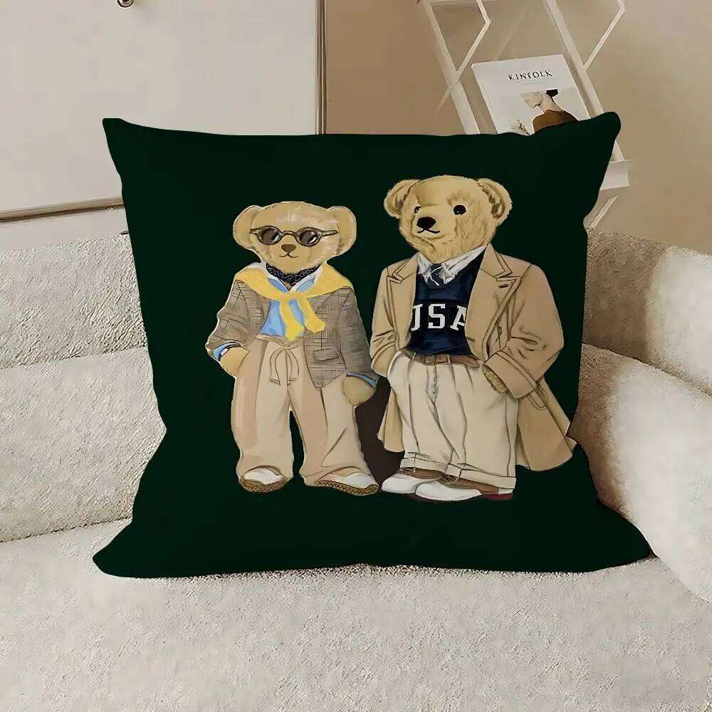 Pillow Case Fashion Bear Case Plush Fabric Soft Pillowcase Double Sided Print Cushion Cover Household Gifts J260701 - view 4