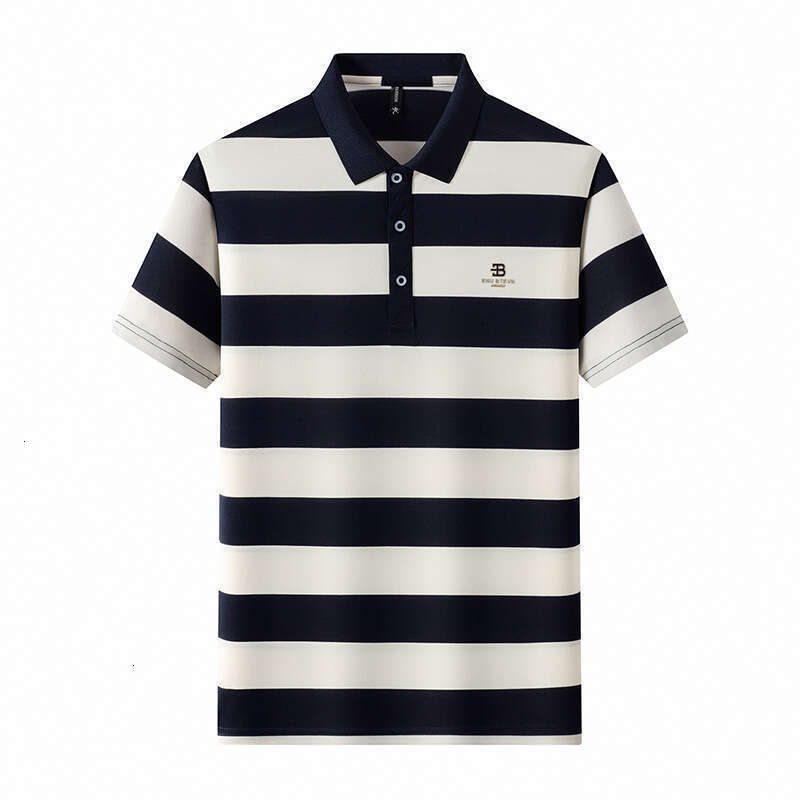 Luxury Brand Designer Clothes Summer New Striped Short-Sleeve Polo Shirt Men Casual Versatile Cotton Turn-Down Collar Half-Sleeve Fashion Hot-Selling  - view 6