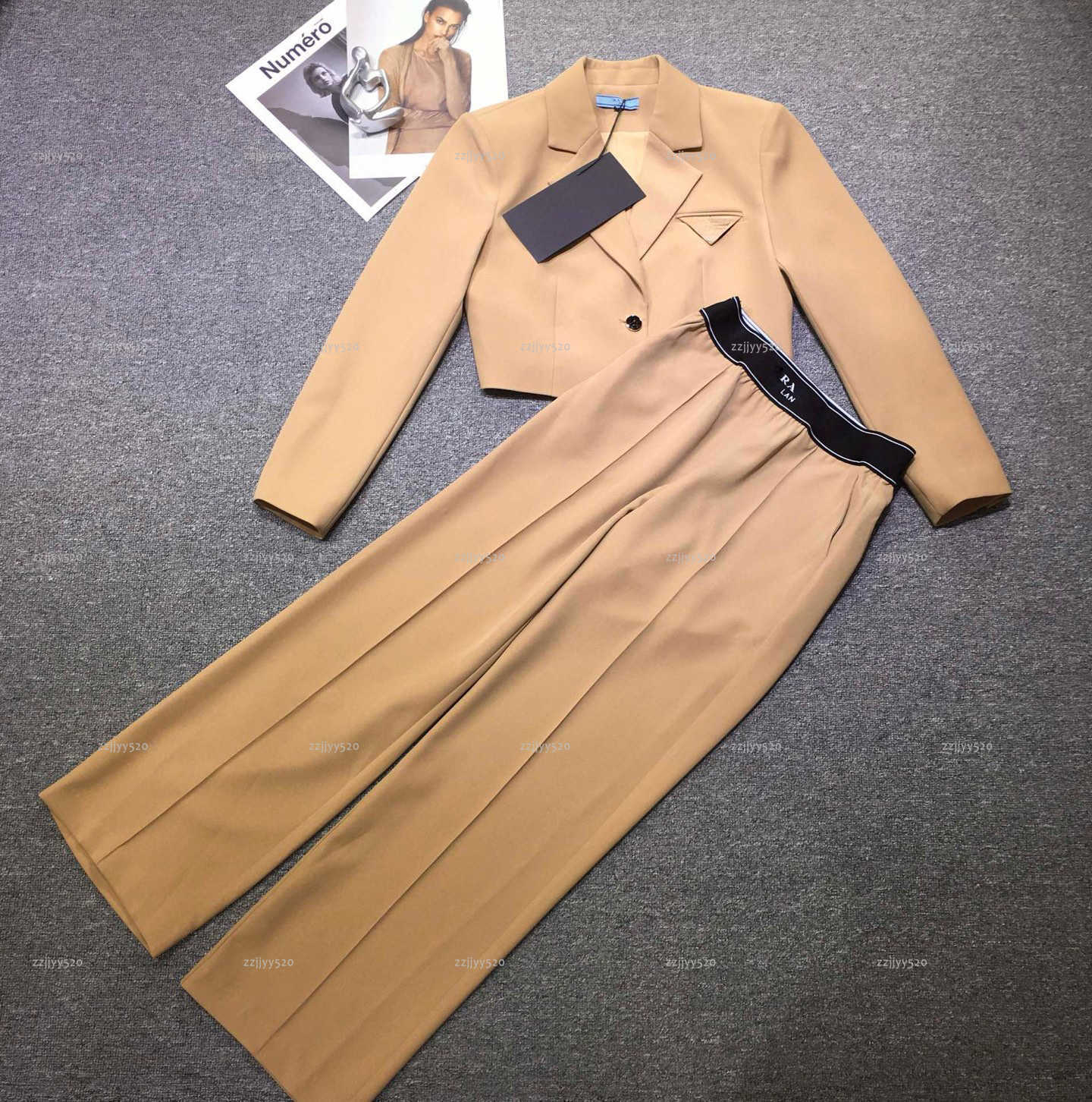 Brand autumn women pantsuit lady trousers women designer clothes ladies' pant suits letter suit jacket long pants commuting two-piece set A529X16N294