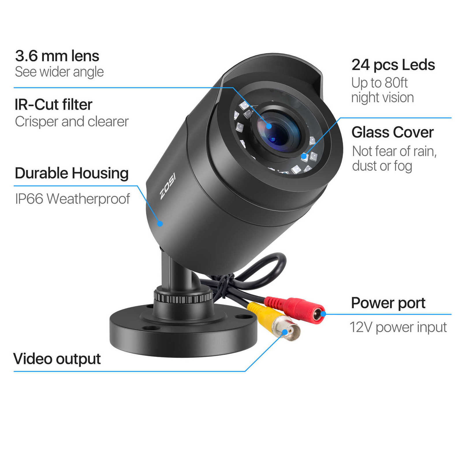 ZOSI ZG3023A Add-on Camera 3MP WiFi Security Camera Outdoor Indoor IP Network Camera Only Compatible with ZOSI NVR RecroderM240806