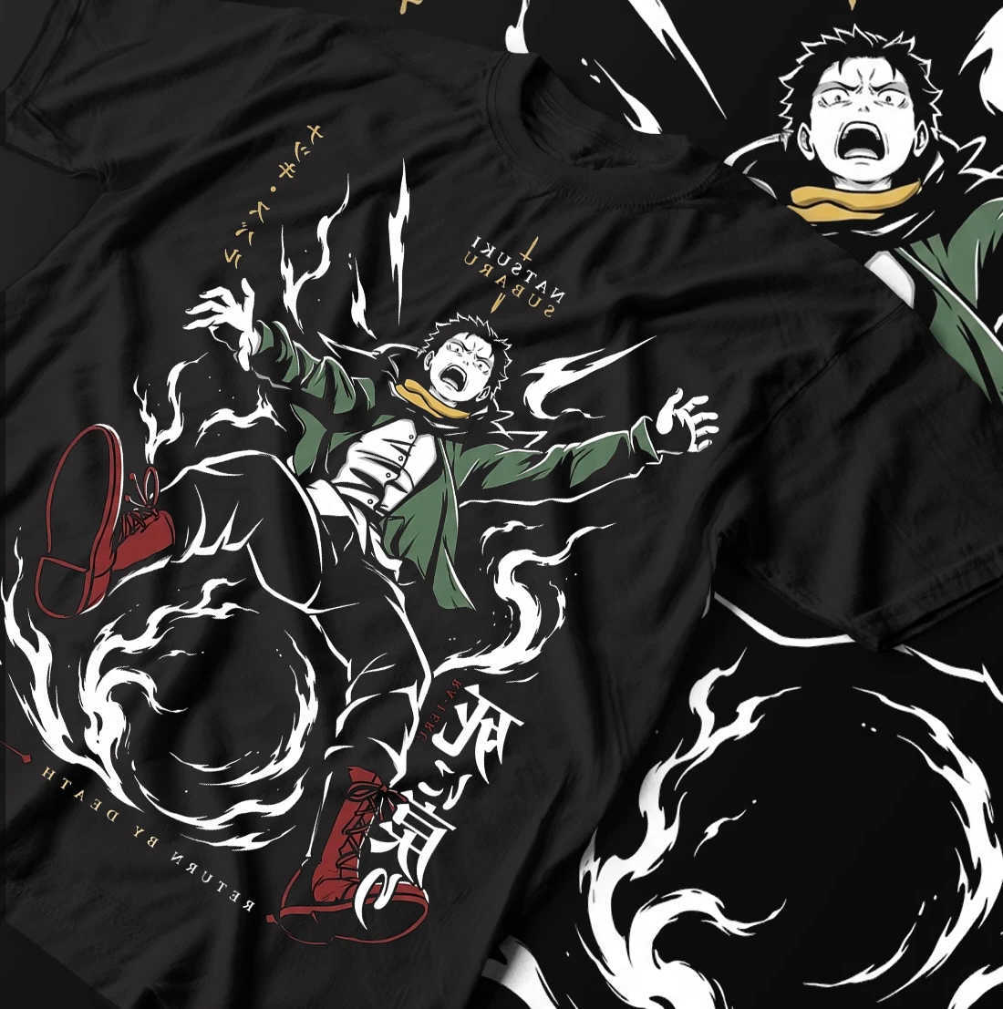 Tshirt ReZero Natsuki Subaru Graphic Unisex Anime Streetwear Return By Death Print Casual Cotton Oversized O Neck Tee H260702