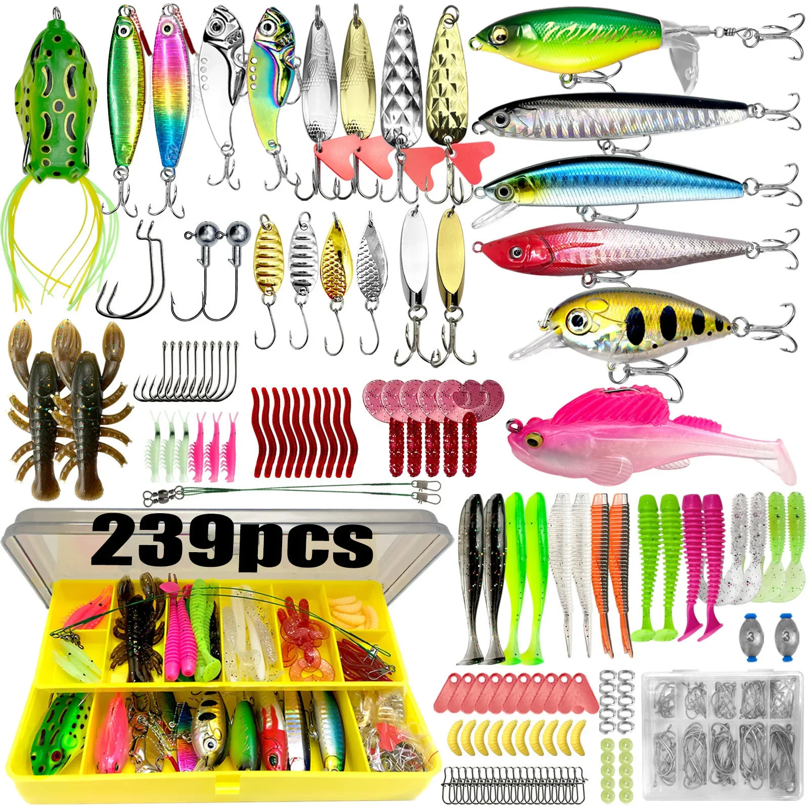 133/83pcs Fishing Lures Kit for Topwater Bait Rigs Tackle Kit for Bass Trout Salmon Fishing Accessories 260701 - view 7