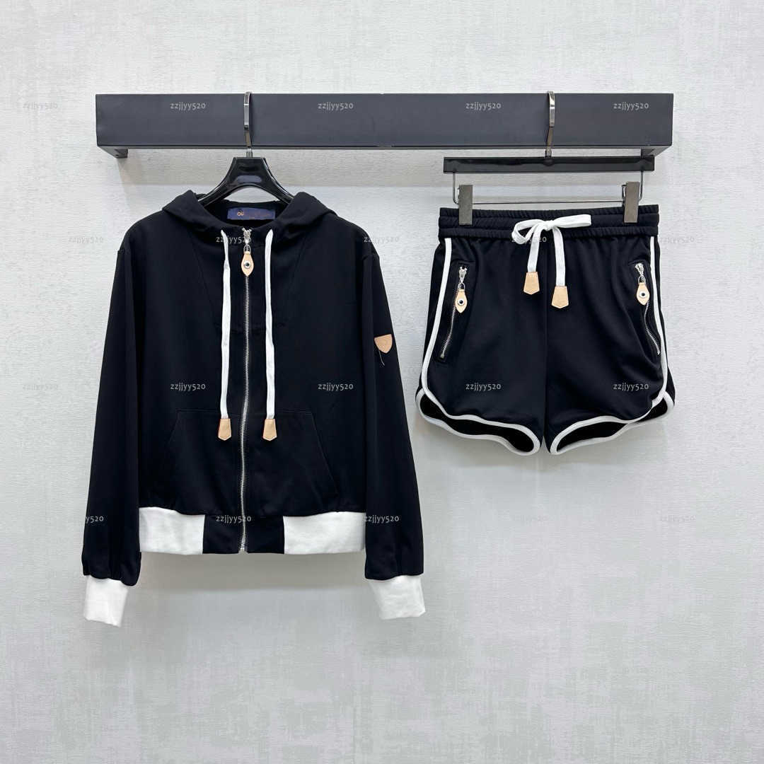 Brand autumn women pantsuit lady trousers women designer clothes ladies' pant suits hooded drawstring jacket shorts two-piece set A802X16N031