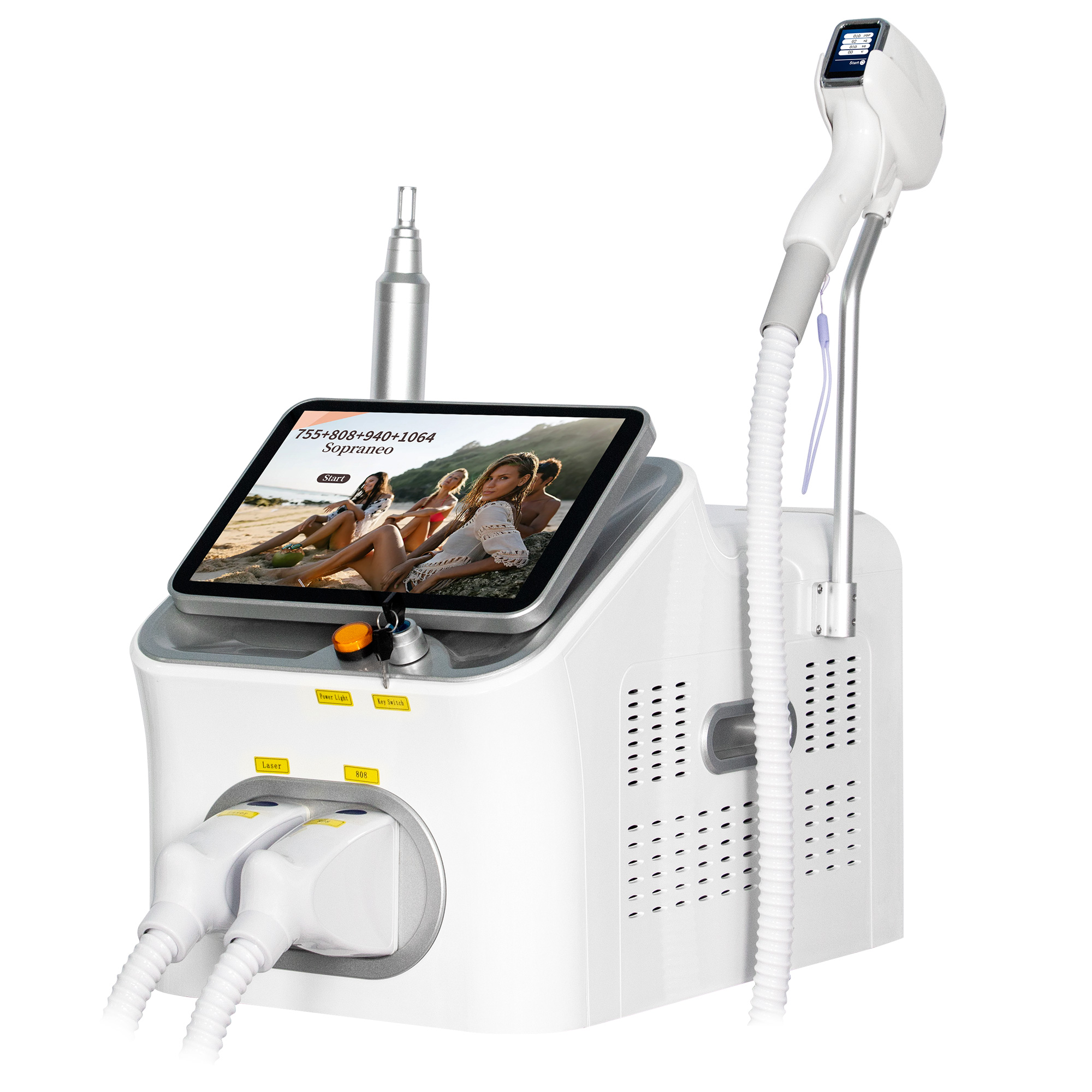 2 in 1 16 Bars 5000W Diode Laser Hair Removal Picosecond Tattoo Removal Machine 4 Wavelengths Skin Rejuvenation Sapphire Ice Cooling For Salon - view 7