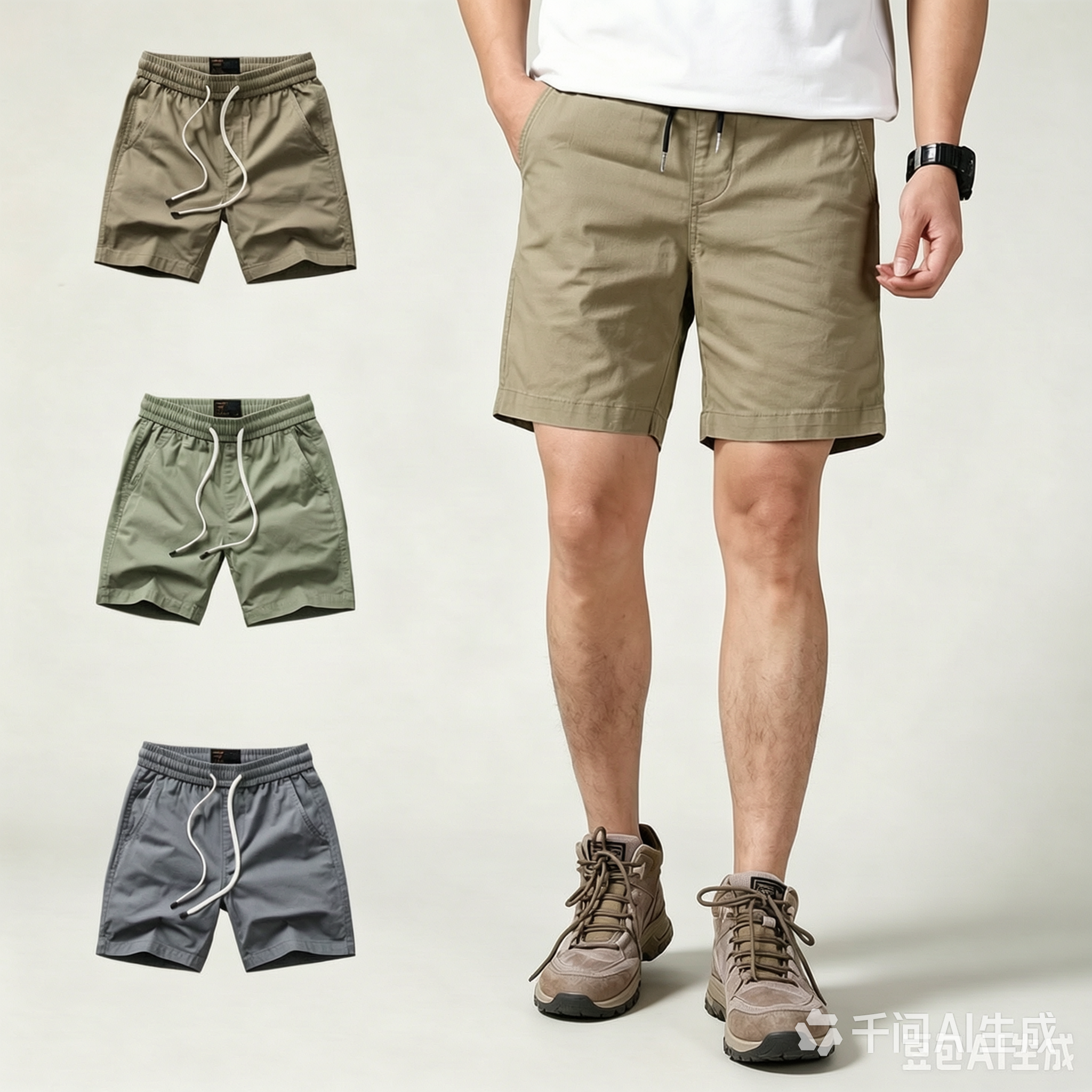 Sleek Design Lightweight Denim Shorts with Elastic Waistband
