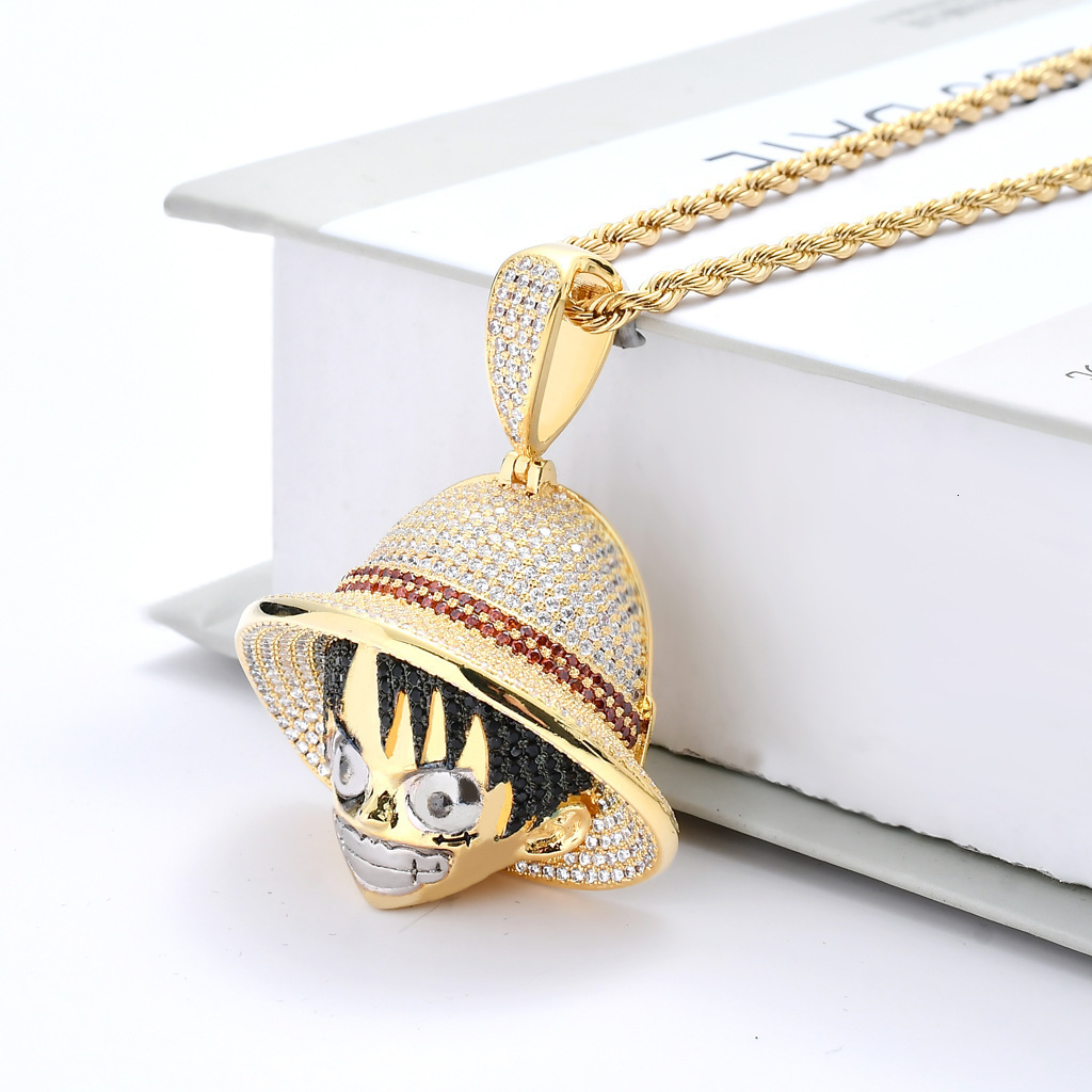 Bestseller in Europe and America: Cartoon Anime One Piece Luffy Necklace, Hip-Hop Personalized Exaggerated Pendant - view 4