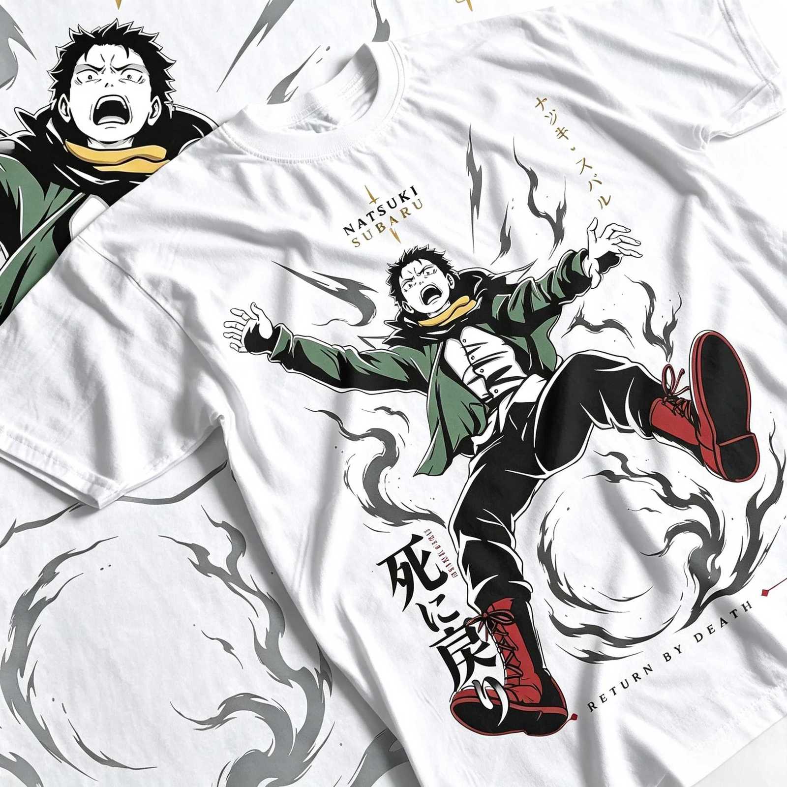 Tshirt ReZero Natsuki Subaru Graphic Unisex Anime Streetwear Return By Death Print Casual Cotton Oversized O Neck Tee H260702 - view 3