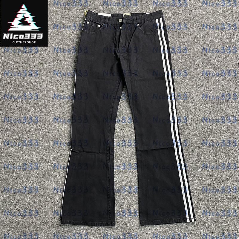 GA Deptts flared jeans Side stripe co branded model washed heavyweight loose hundred street men and women casual flare jeans