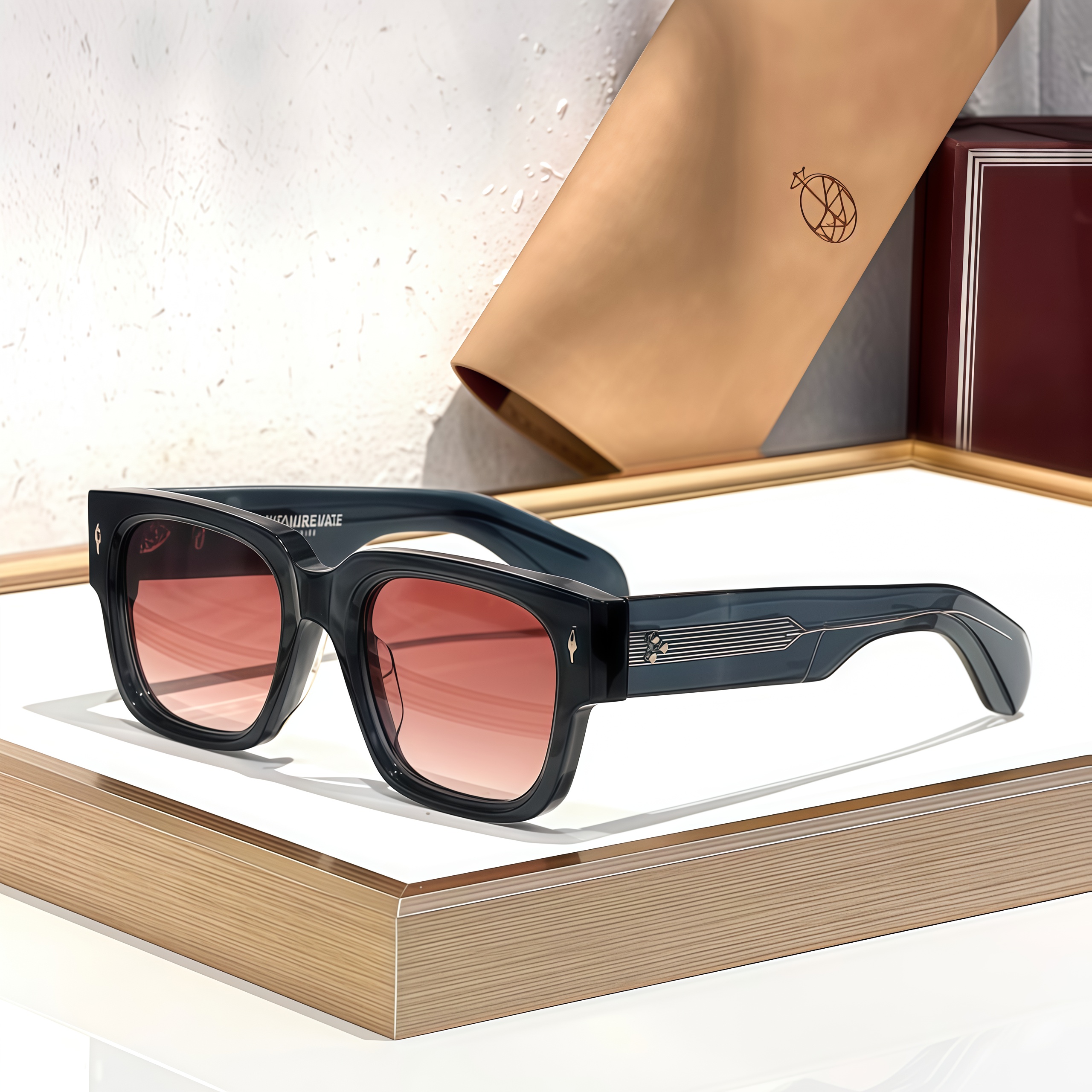 Designer sunglasses for women men Luxur JACQUESMM glasses Retro frame retro Frame Thickened frame Outdoor Goggles polarized sunglasses MODEL ENZO SIZE 51-23-146