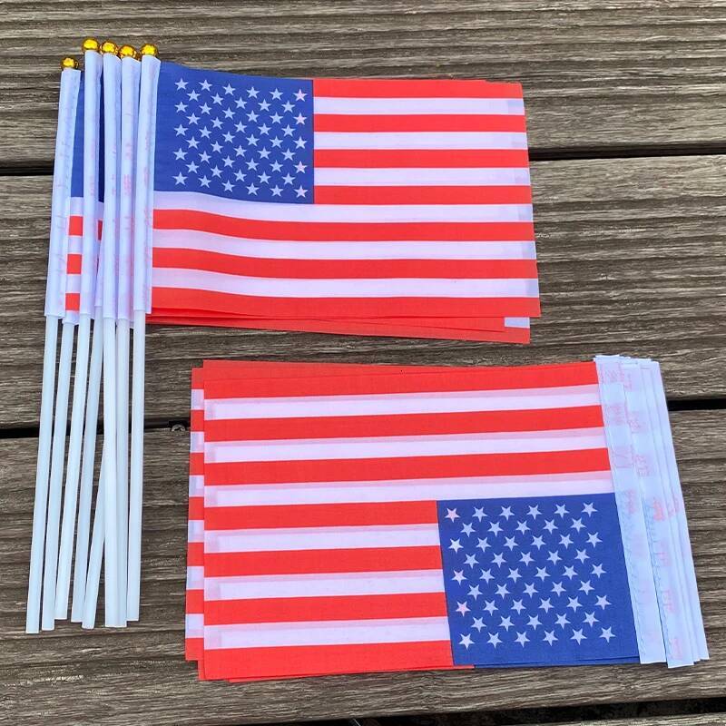 Xvggdg 50Pcs American Hand Wave Flags 14*21Cm USA National Flags Celebration Parade Banner - view 4