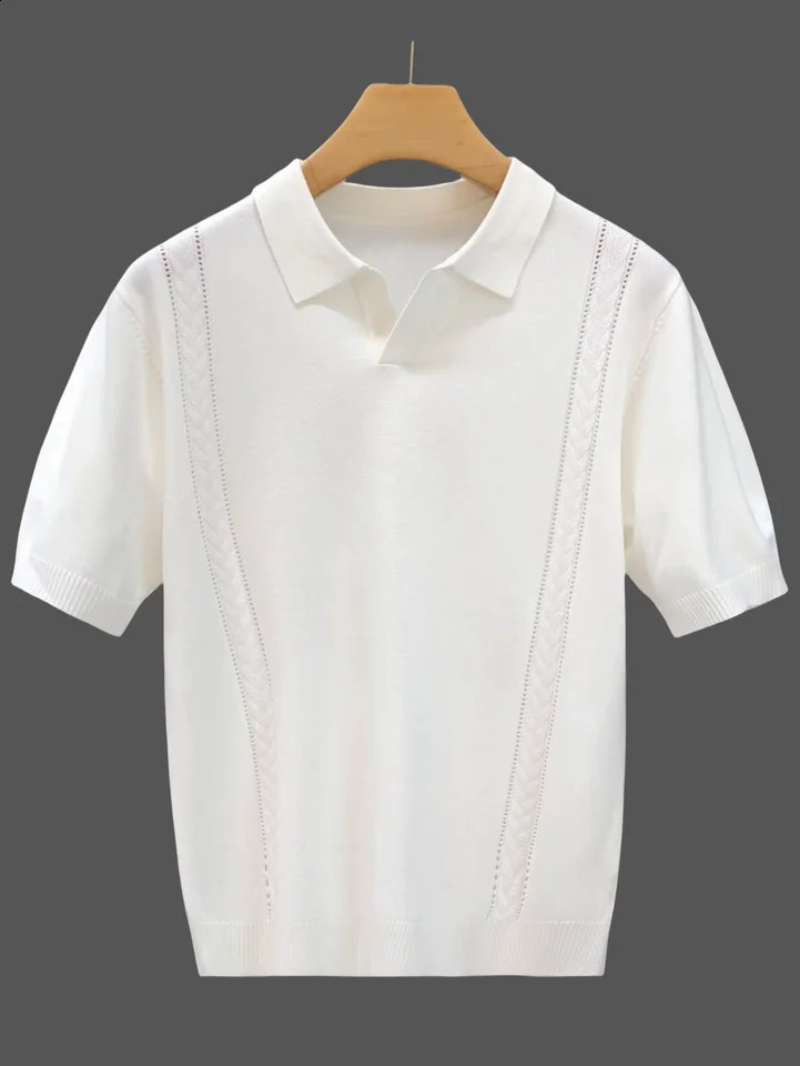 LVLAEA Wholesale Men Summer Tshirt Thin Knitted Ice Silk Short Sleeve 2025 Youth y Style Lapel Shortsleeved POLO Shir y260711 - view 7