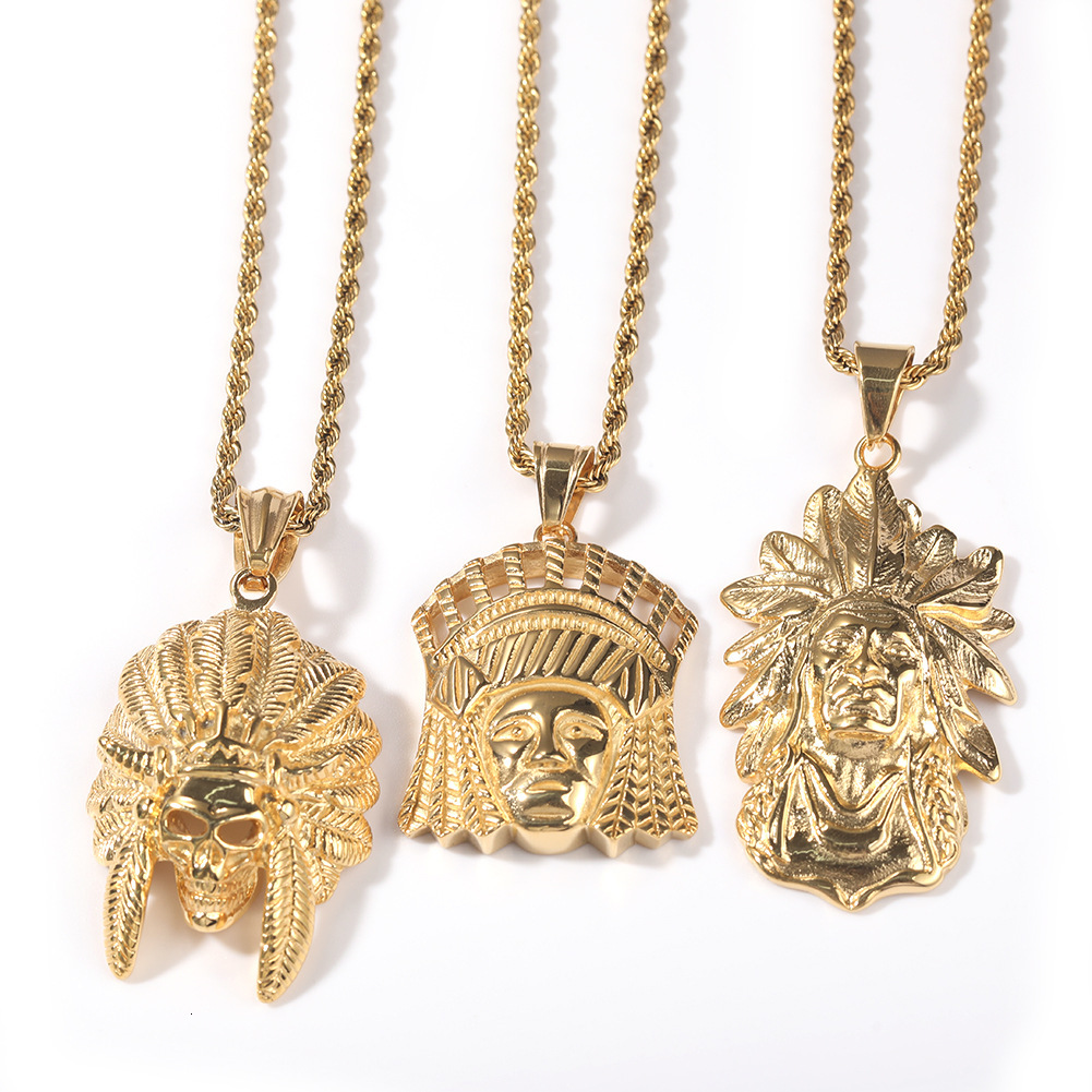 Niche 925 sterling silver Indian Chief Color-Retaining Electroplated Hip-Hop Pendant Night Market Stall Entrepreneurship Accessories - view 4
