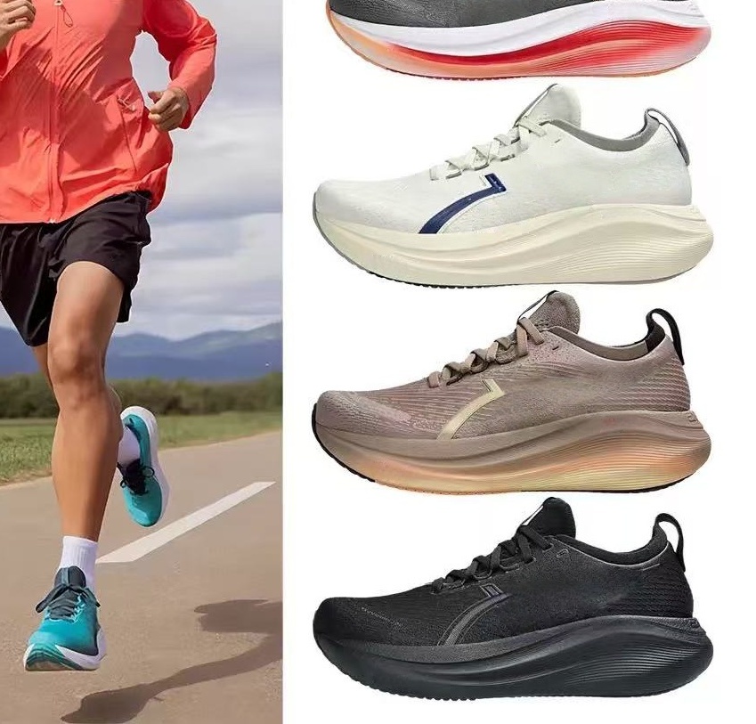 Breathable mesh men's and women's sports running shoes shock-absorbing thick cushioned sole comfortable training shoes anti slip outdoor sports shoes
