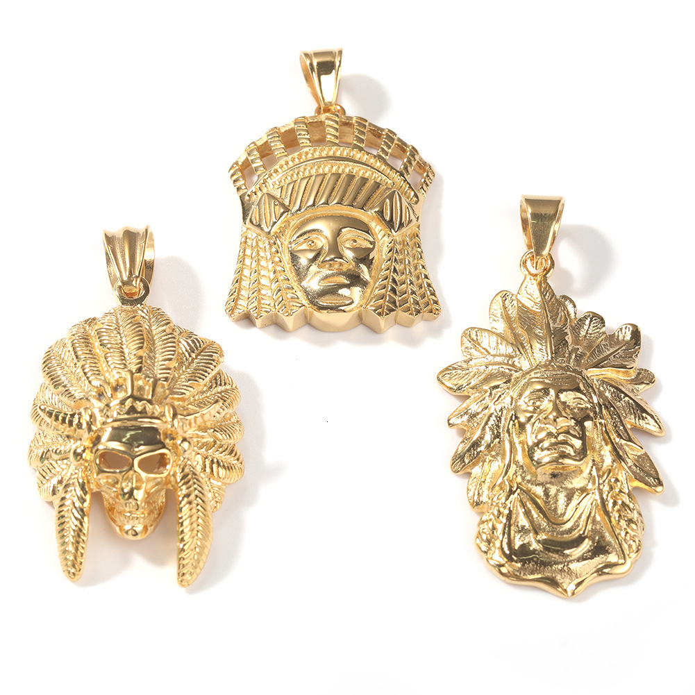 Niche 925 sterling silver Indian Chief Color-Retaining Electroplated Hip-Hop Pendant Night Market Stall Entrepreneurship Accessories - view 5