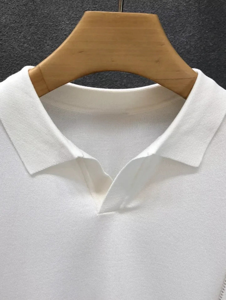 LVLAEA Wholesale Men Summer Tshirt Thin Knitted Ice Silk Short Sleeve 2025 Youth y Style Lapel Shortsleeved POLO Shir y260711 - view 5