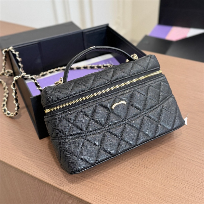 2026 mini cosmetic designer bag woman makeup bag crossbody make up chain bags toiletry handbag Diamond Lattice Leather TOP
